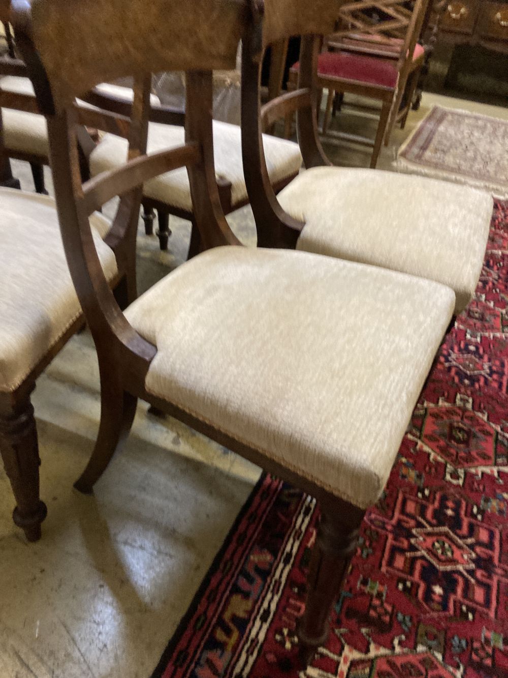 A set of six William IV mahogany dining chairs